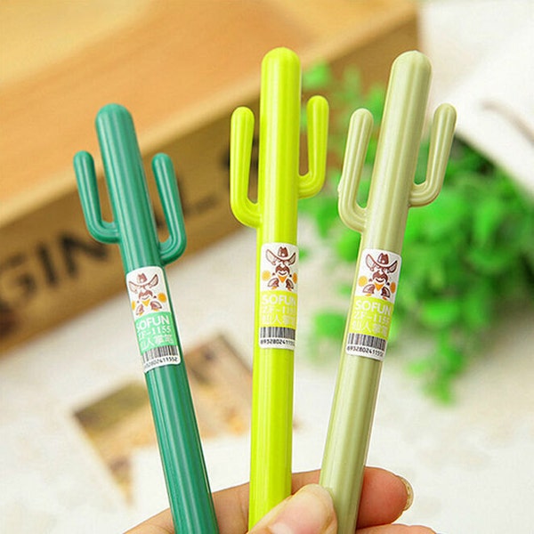 Cactus Gel Pens - Cute, Kawaii, Cactus, Succulent, Green, Desert, Plants, Novelty, Saguaro, Planner, Writing, Fine Print, Ultra Fine, Cacti