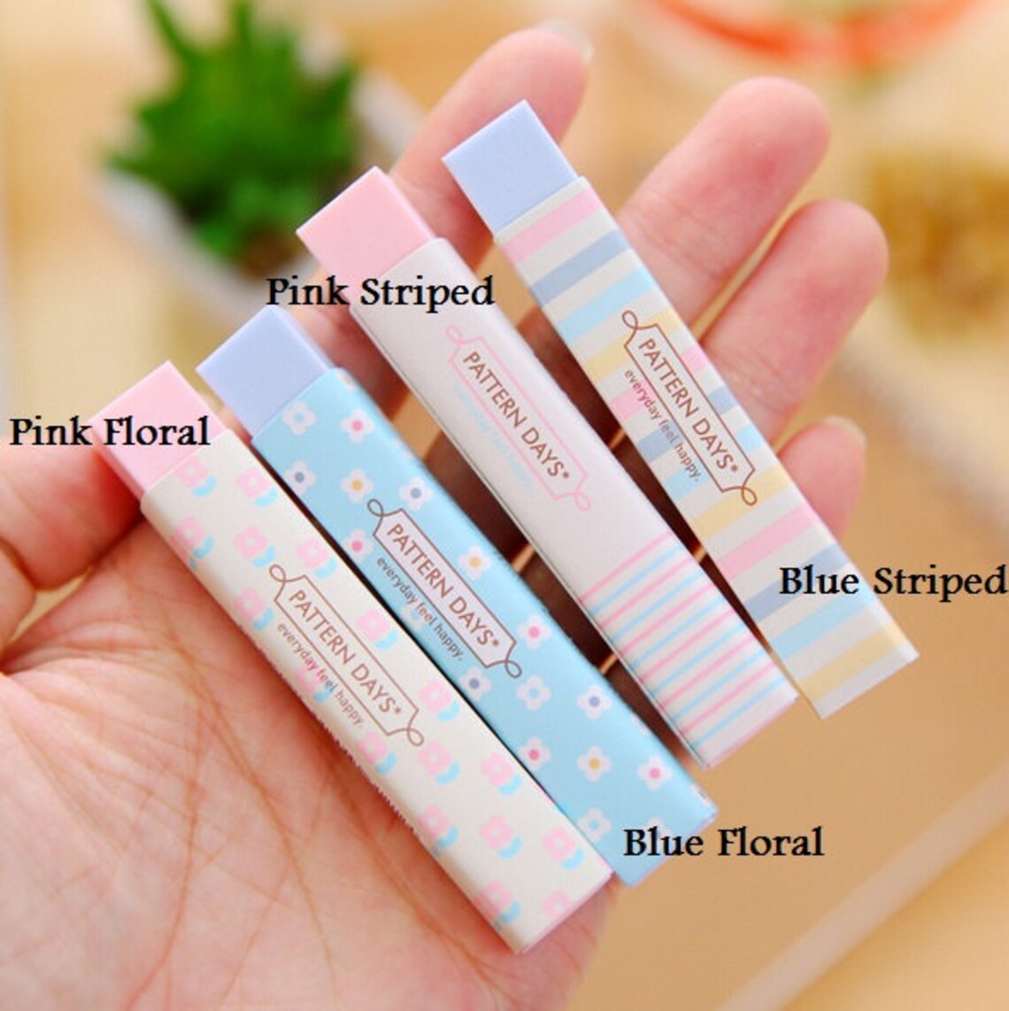 Kawaii Stick Erasers Cute Pencil Erasers Long Stick Etsy