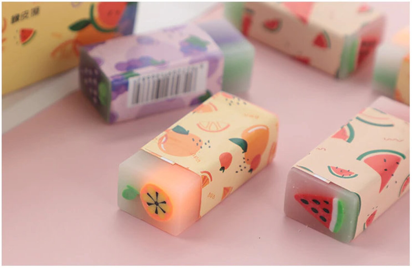 Fruit Erasers Semi Transparent Erasers Scented Erasers Etsy