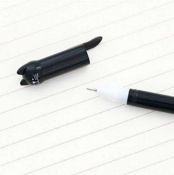 Cute Cat Pen 0.5 mm Gel Kawaii Pens Black Ball Point Japanese Pens