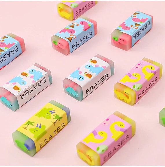Dinosaur Erasers Semi Transparent Erasers Cute Pencil Erasers