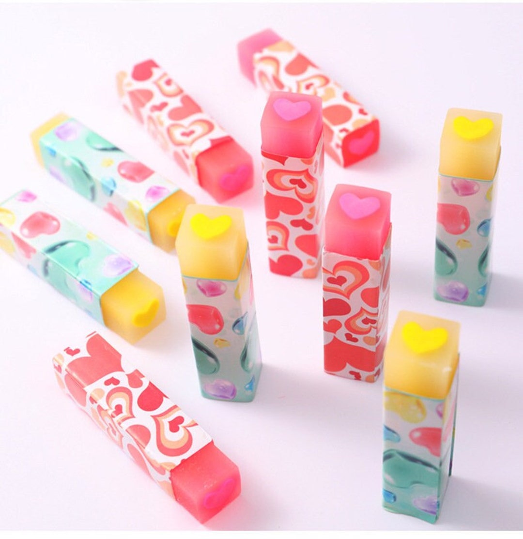 Heart Erasers Cute Love Heart Erasers, Stick Erasers, Pencil Erasers