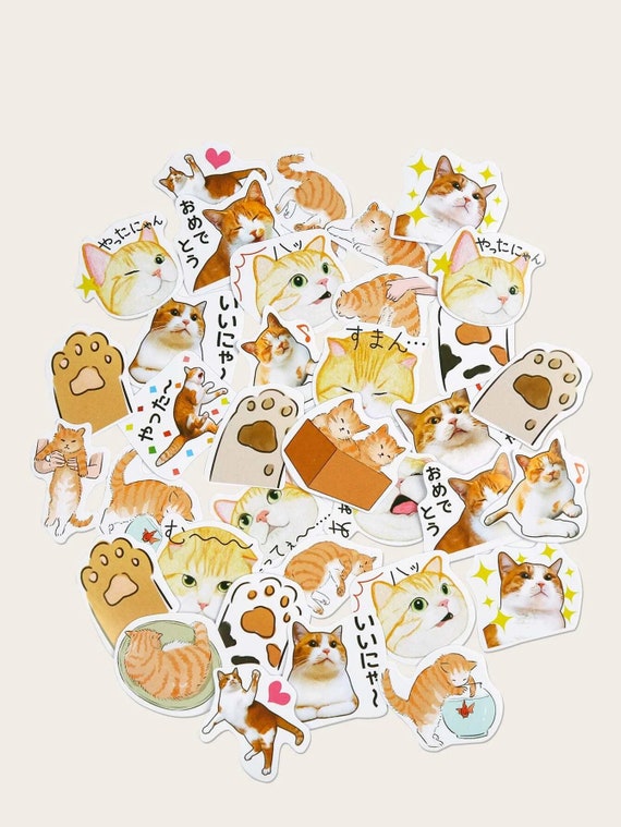 Orange Cat Stickers 23 Cat Stickers, Orange Tabby, Japanese Stationery, Japanese  Stickers, Cute Orange Cat, Cat Memes, Paper Stickers 