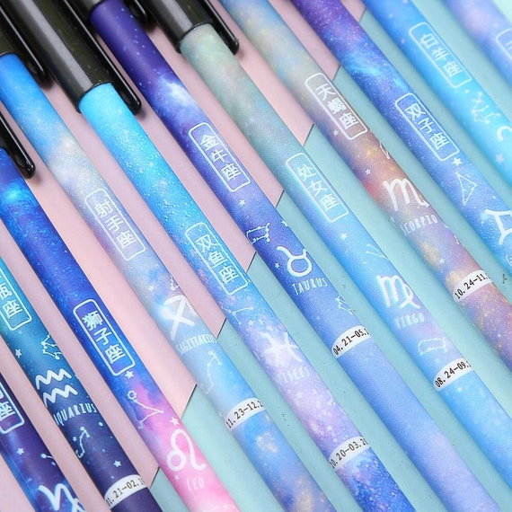 Constellation Pens Black Ink, 0.5mm, Erasable Gel Pens, Erasable Pens, Cute  Pens, Kawaii Gel Pens, Cute School Supplies, Star Sign, Zodiac 
