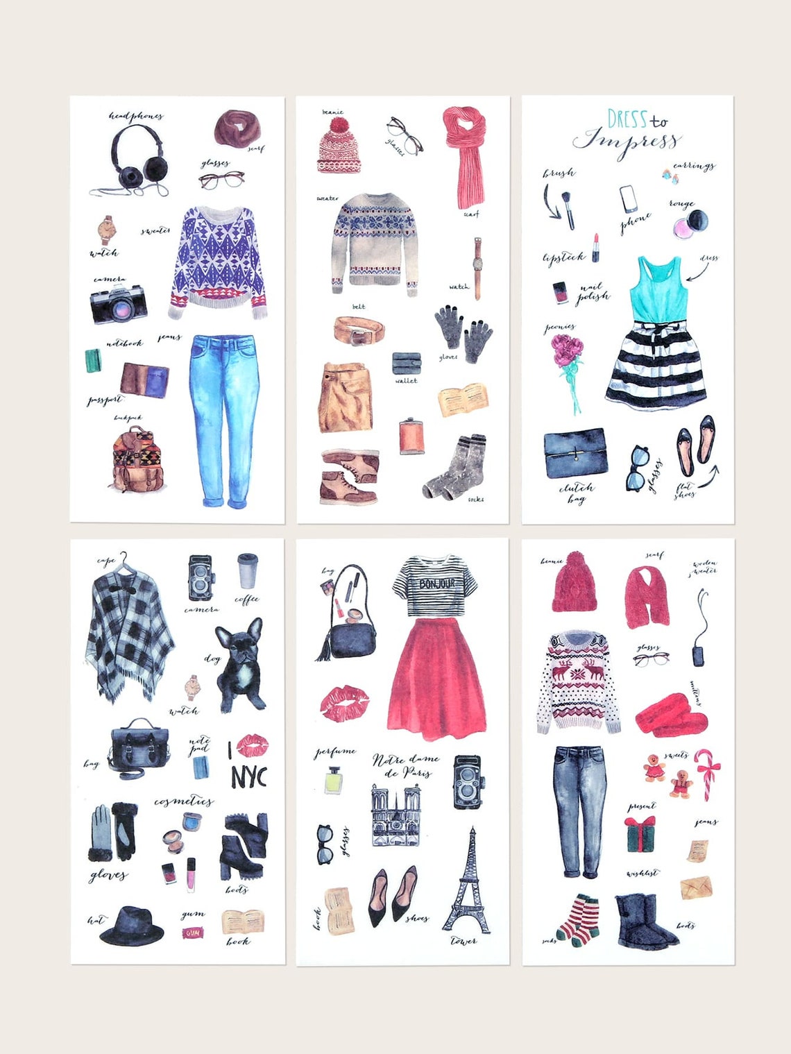 Dress to Impress Stickers 6 Sheets Clothing Stickers Etsy