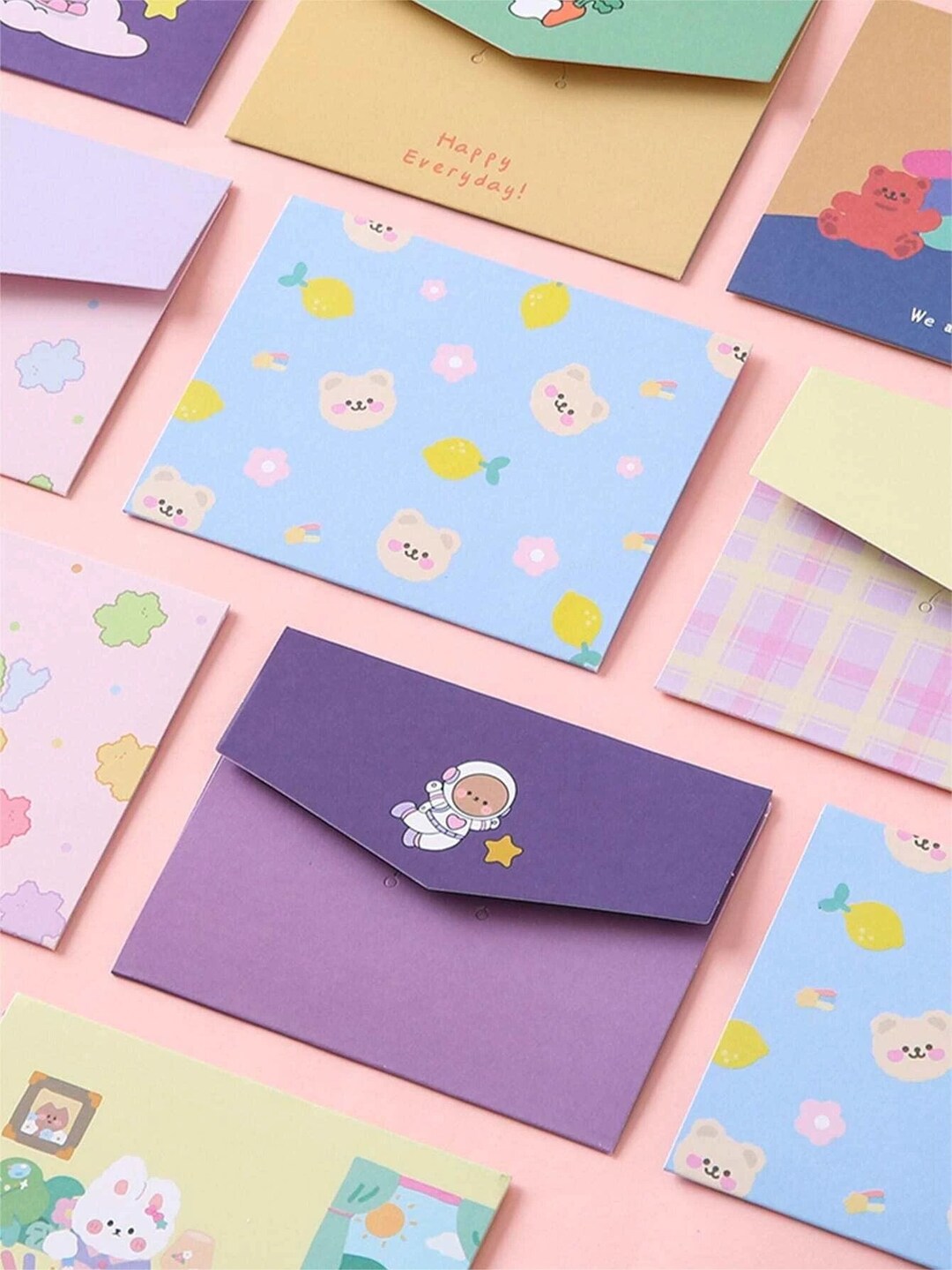 Kawaii Greeting Cards Small Foldable Cards Friendship Etsy