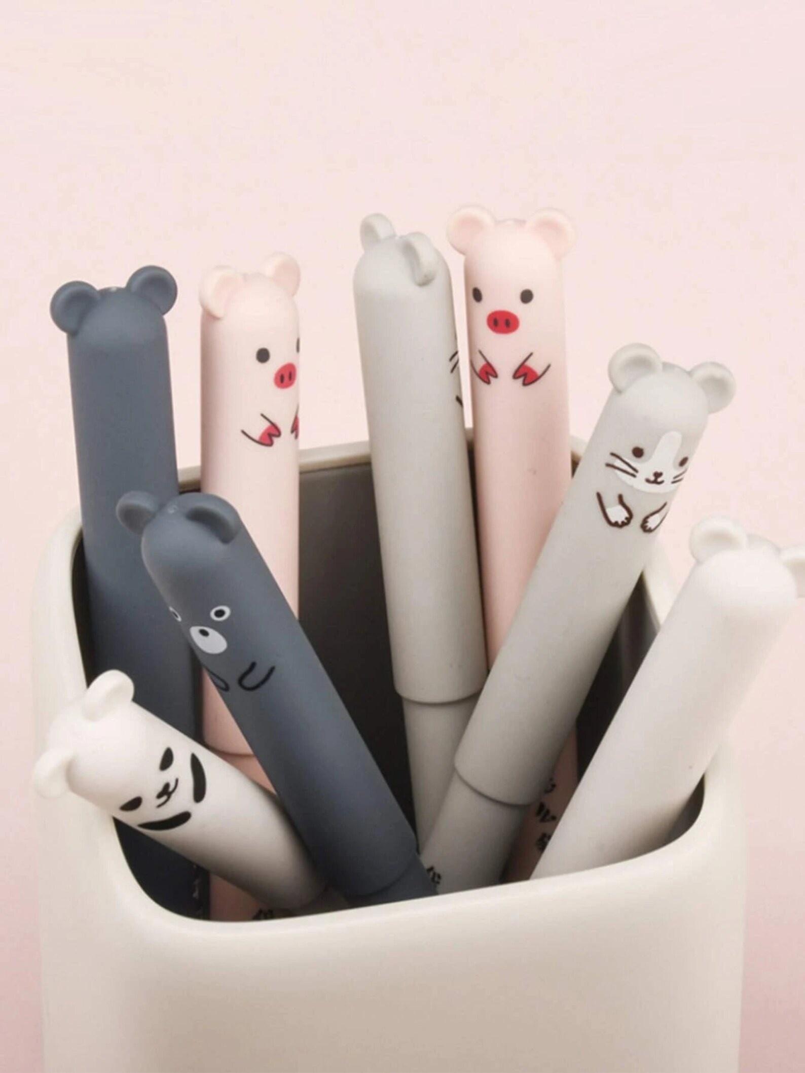 Erasable Animal Pens Black Ink 0.35mm Erasable Pens Cute Etsy