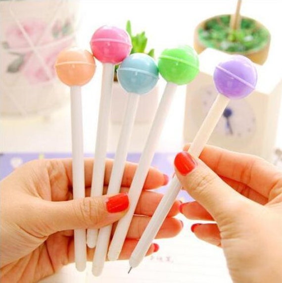 Lollipop Pens Black Ink, 0.38mm, Cute Lollipop Pens, Cute Pens, Kawaii Pens,  Fine Point Pens, Cute Gel Pens, Loli Pens, Cute Stationary 