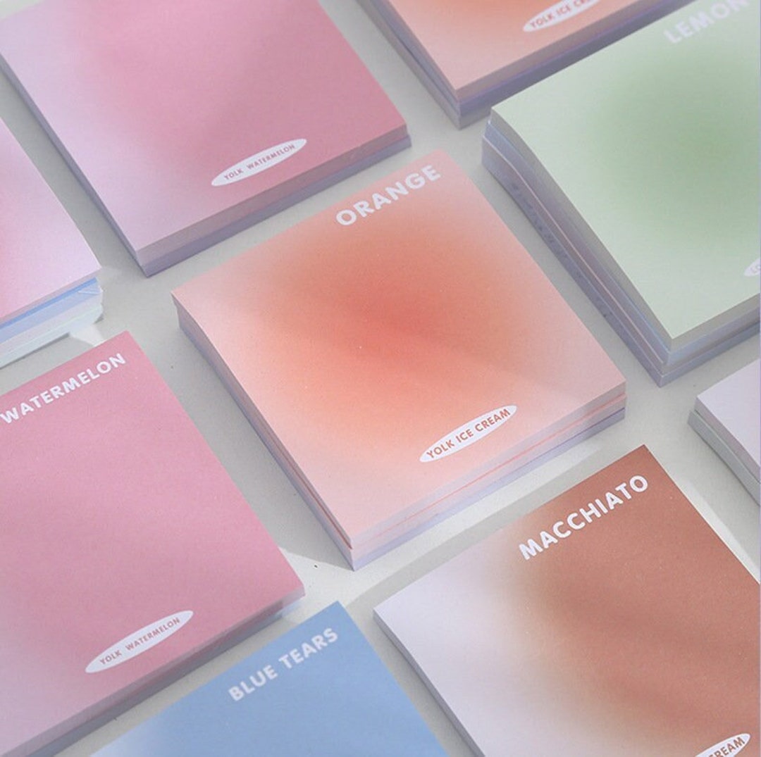 Yolk Ice Cream Sticky Notes 50 Sheets Gradient Color Sticky Etsy