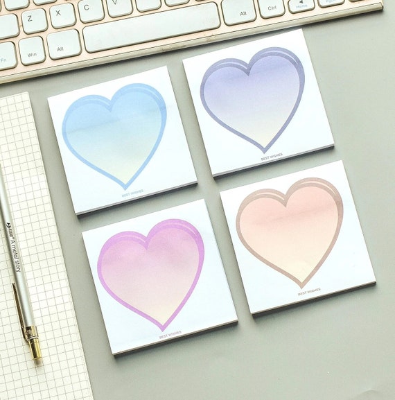 Heart Sticky Notes 50 Sheets, Cute Sticky Notes, Cute Stationary, Kawaii  Stationery, Cute Notepads, Cute School Supplies, Best Wishes Memo 