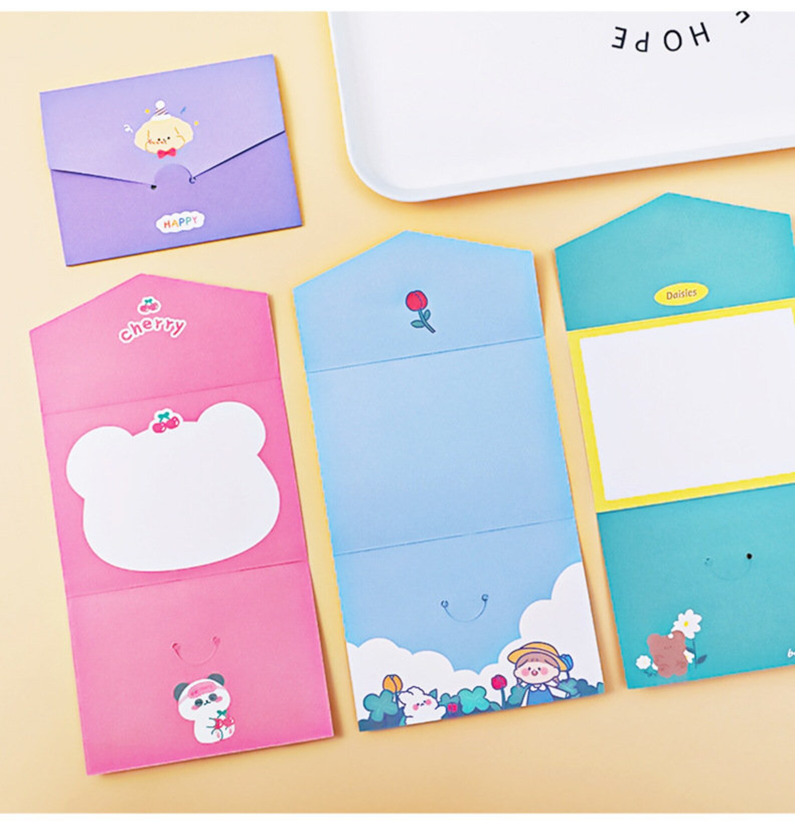 Small Cute Greeting Cards Foldable Cards Kawaii Cards Cute Etsy