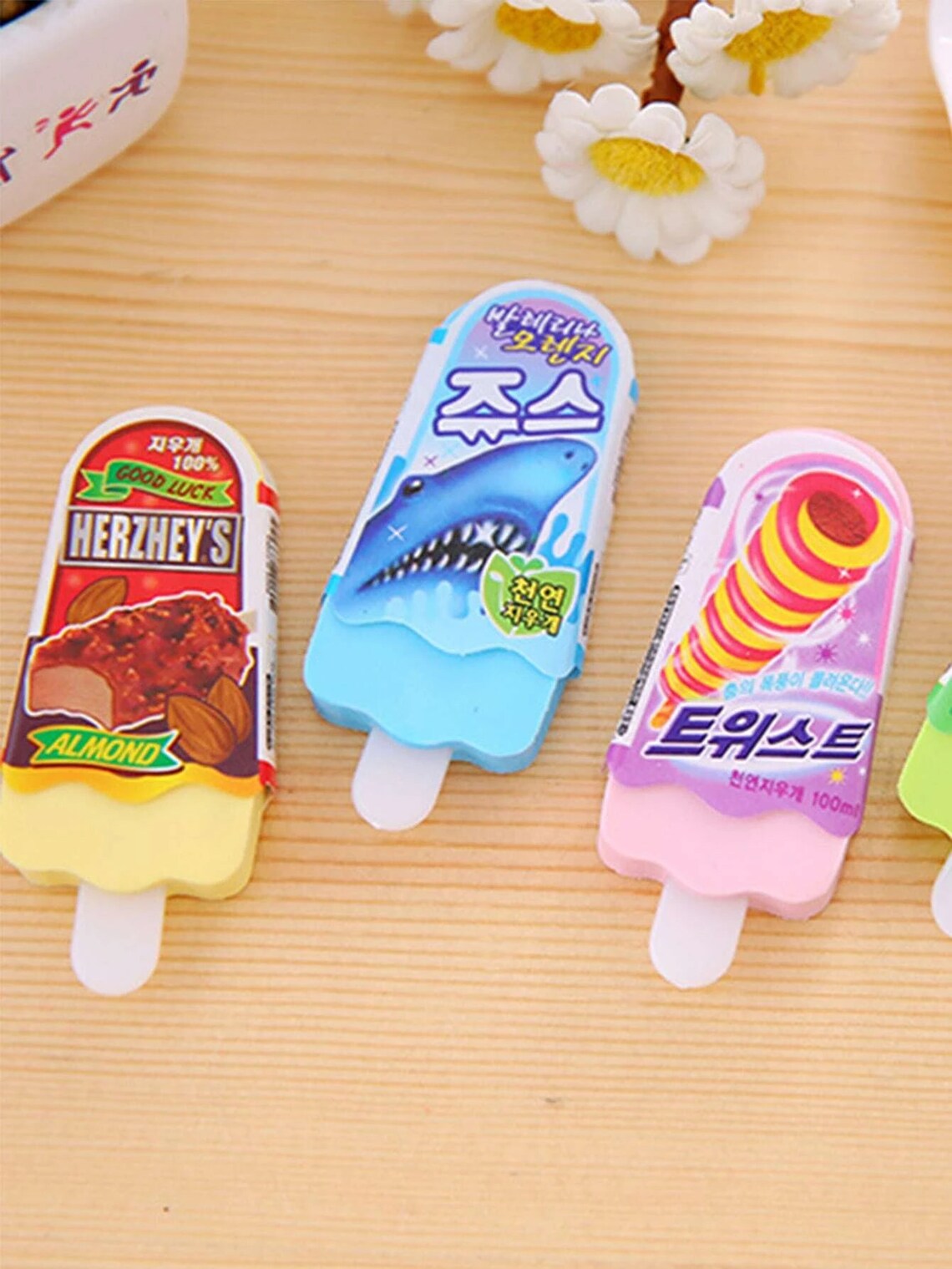 Ice Cream Eraser Popsicle Erasers Pencil Erasers Kawaii Etsy