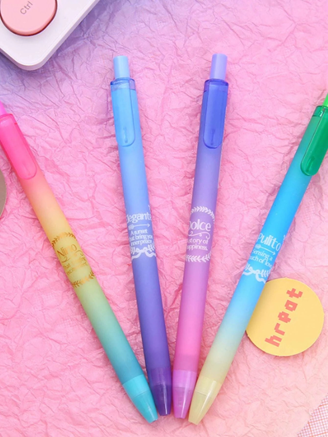 Gradient Pens Black Ink, 0.5mm, Rainbow Pens, Aesthetic Pens, Cute Press  Pens, Cute Click Pens, Colorful Retractable Pens, Cute Stationary 