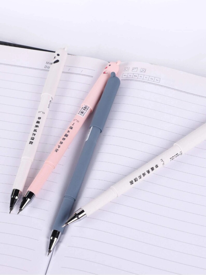 Erasable Animal Pens Black Ink 0.35mm Erasable Pens Cute Etsy