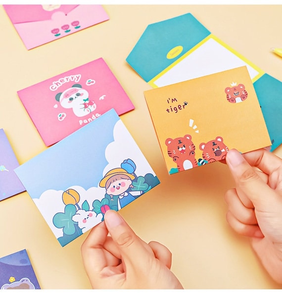 Small Cute Greeting Cards Foldable Cards, Kawaii Cards, Cute