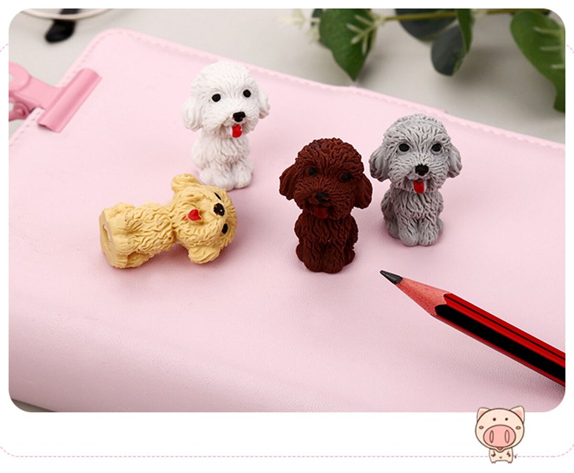 Little Dog Erasers Cute Small Erasers Dog Stationary Cute Etsy