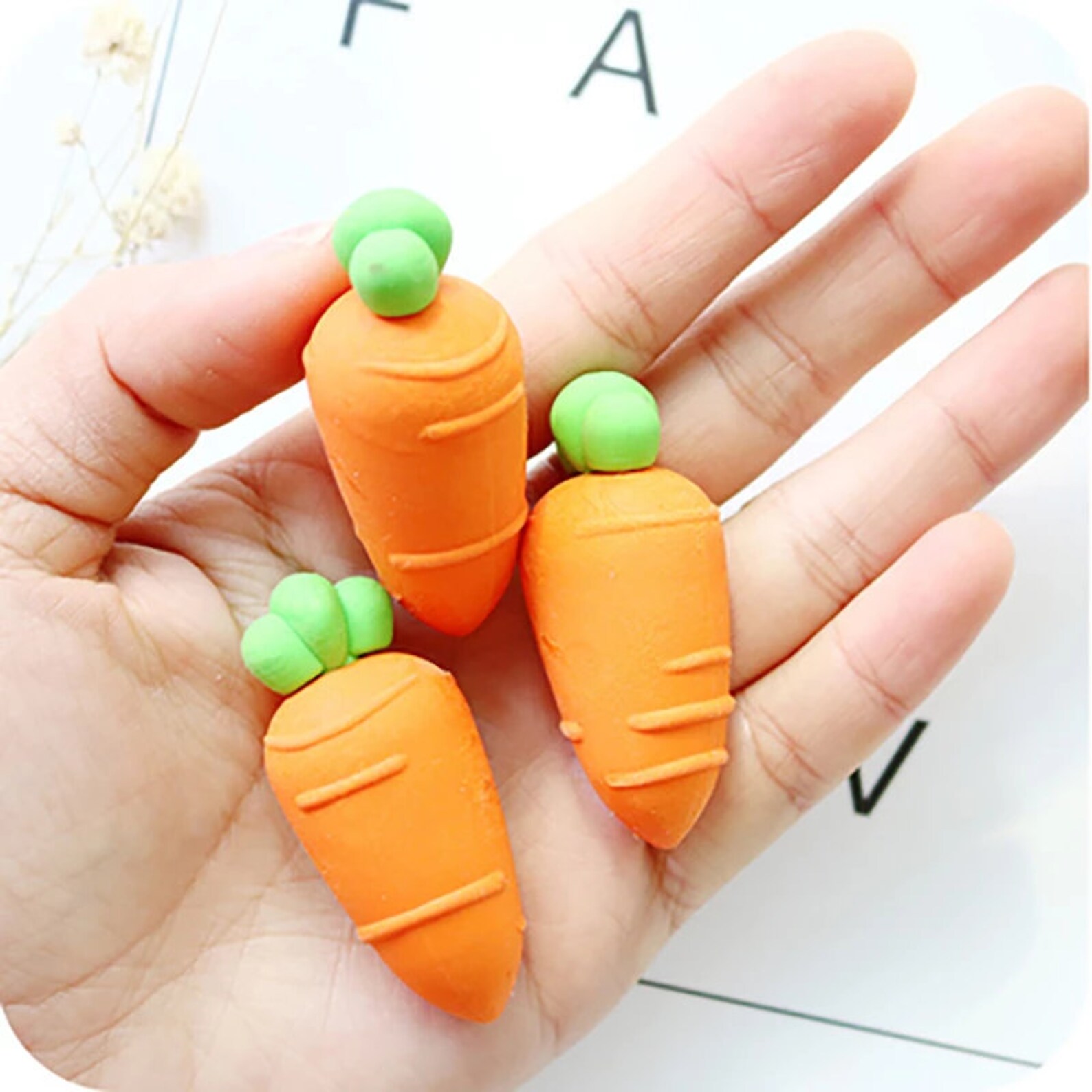Carrot Erasers Cute Small Erasers Kawaii Stationary Cute Etsy