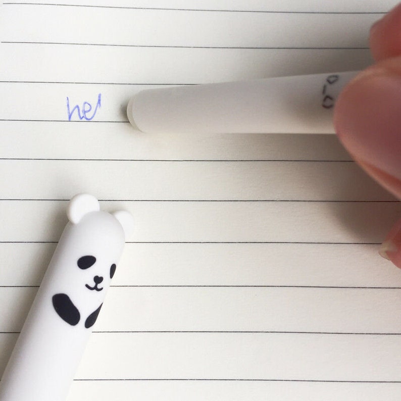 Erasable Animal Pens Black Ink 0.35mm Erasable Pens Cute Etsy