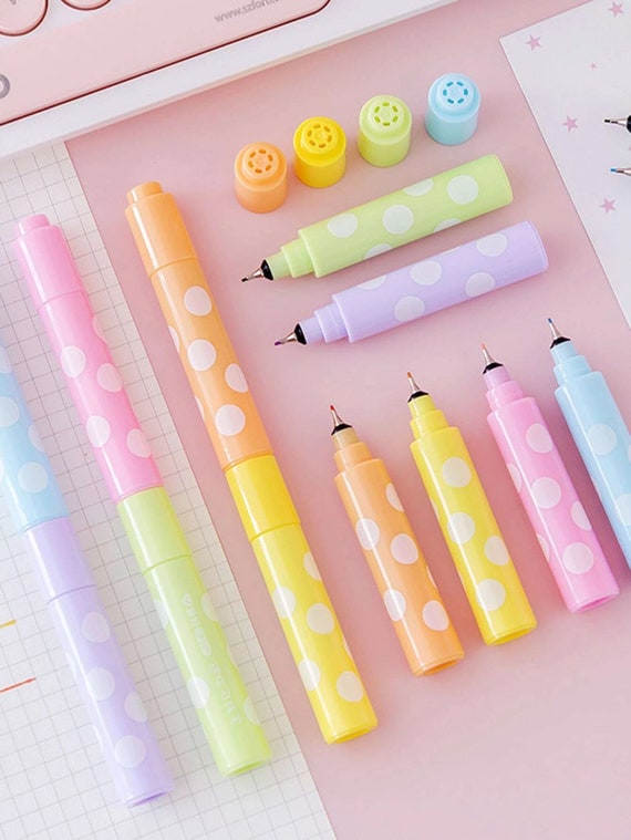 Set of 6 Candy Color Marker Pens Needle Point Pens, Cute Stationery,  Colored Markers, Cute Marker Pens, Cute School Supplies, Full Set 6 -   Sweden