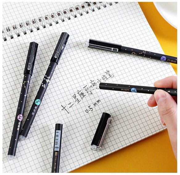 Constellation Pens Black Ink, 0.5mm, Erasable Gel Pens, Erasable