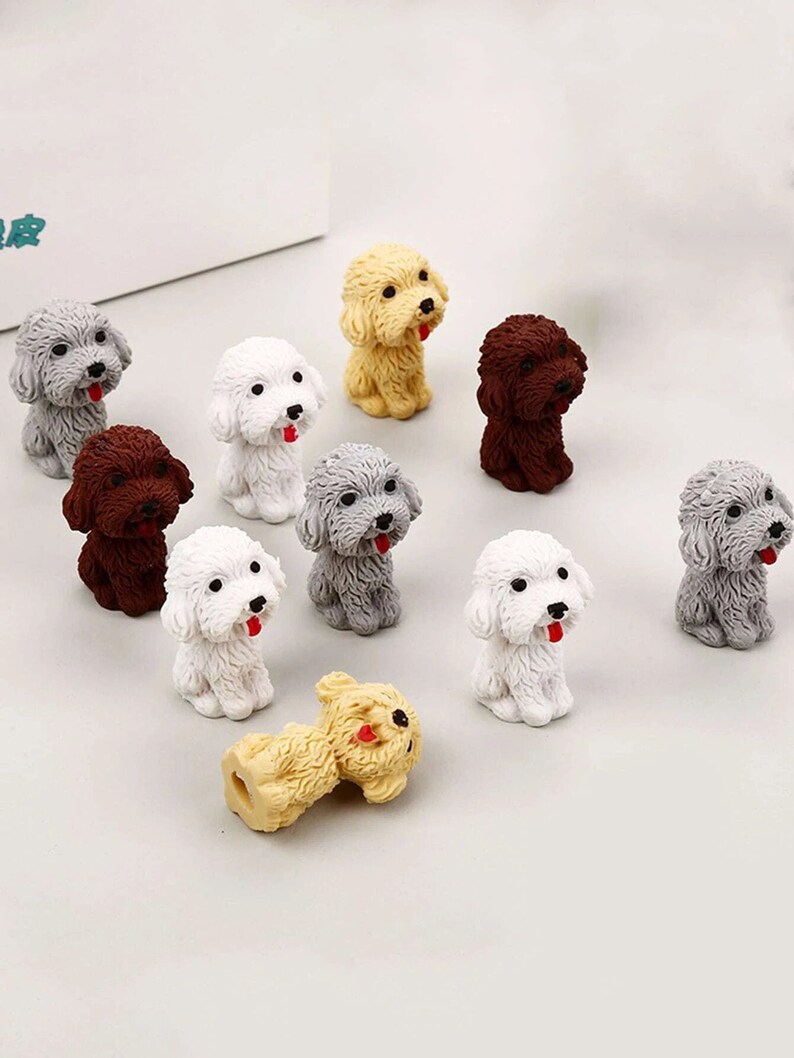 Little Dog Erasers Cute Small Erasers Dog Stationary Cute Etsy