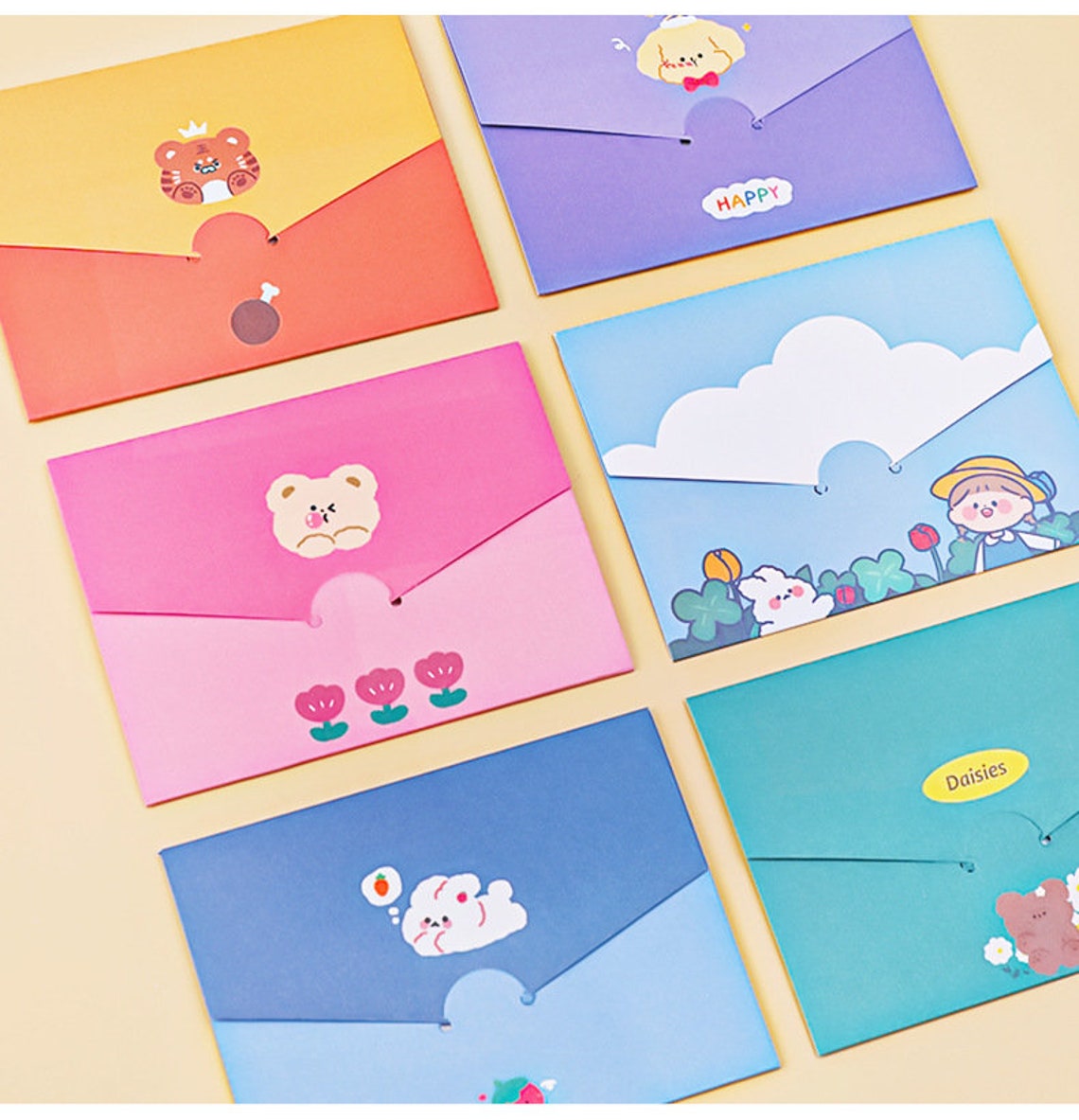 Small Cute Greeting Cards Foldable Cards Kawaii Cards Cute Etsy