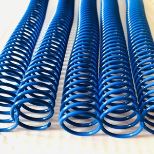 Coil Binding, 20mm blue coil, 5 Included, Spiral Binding Coil, Notebook Coil, Binder Spine Coil, Plastic Coil