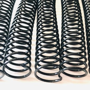 Coil Binding, 20mm black coil, 5 Included, Spiral Binding Coil, Notebook Coil, Binder Spine Coil, Plastic Coil