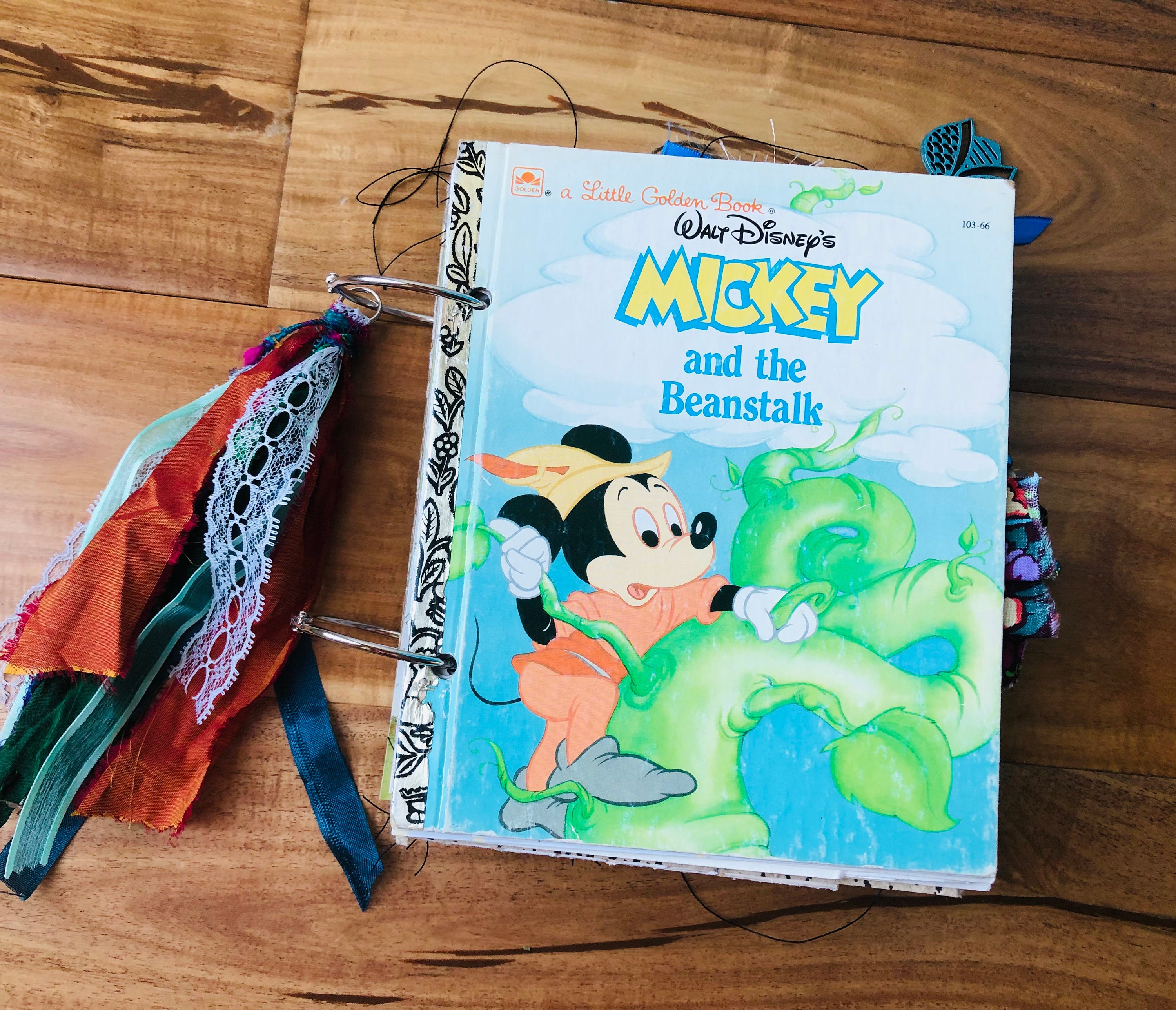 Disney Junk Journal Supplies Book Cover Fabric Ribbon Asst Book Pages  Ephemera A