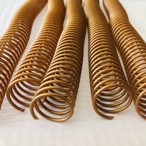 Coil Binding, 22mm diameter gold, 5 included, Rocketbook Coil Binding, Spiral Binding Coil, Notebook Coil, Binder Spine Coil, Plastic Coil
