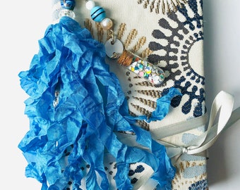 Junk Journal Tassel, Bohemian Tassel, Boho Tassel, Journal Decoration, Journal Embellishment, Journal Tassel, Blue Tassel