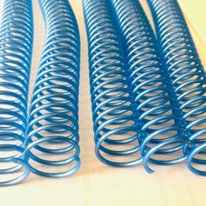 Coil Binding, 20mm Oyster Blue, 5 coils included, Spiral Binding Coil, Notebook Coil, Binder Spine Coil, Plastic Coil