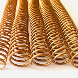 Coil Binding, 20mm diameter gold, 5 included, Rocketbook Coil Binding, Spiral Binding Coil, Notebook Coil, Binder Spine Coil, Plastic Coil