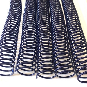 Spiral Binding Coil, Coil Binding, 22mm diameter navy blue, 5 included, Rocketbook Coil Binding, Notebook Coil, Plastic Coil