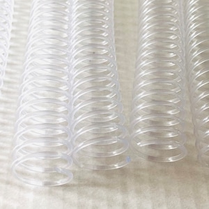 Coil Binding, 22mm diameter clear, 5 included, Rocketbook Coil Binding, Spiral Binding Coil, Notebook Coil, Binder Spine Coil, Plastic Coil