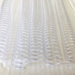 Coil Binding, 20mm clear coil, 5 Included, Spiral Binding Coil, Notebook Coil, Binder Spine Coil, Plastic Coil