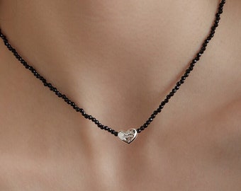 ☆TATIANA☆ Silver 925 Dainty Heart Beads Necklace NZ2443 MUSINSA | TATIANA (Silver 925) Dainty Heart Bead Necklace NZ2443