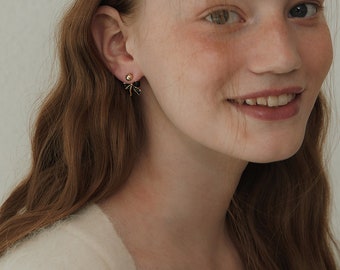 【TATIANA】Black Party Ribbon EarJacket Earring EC3076 MUSINSA公式 | TATIANA (Silver 925) Black Party Ribbon Ear