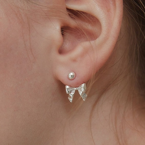 ★TATIANA★ Silver 925 Ribbon Heart Bell Earrings EC1998 500 Designer fashion, Seoul-fully created | W Concept