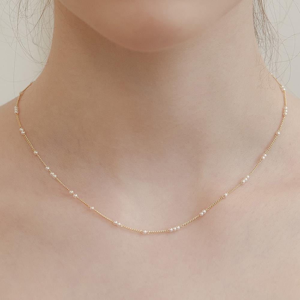 【TATIANA】(Silver925) Triple Ball Chain Necklace 韓国発 TATIANA】(Silver925) Multi Ornament Necklace 韓国発 (TATIANA
