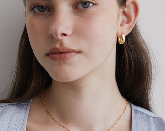Sterling Silver Satellite Chain Necklace, Delicate Layering