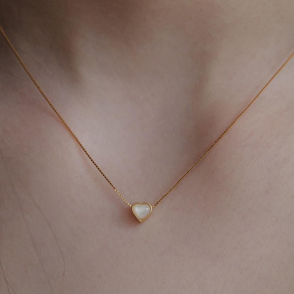 TATIANA☆[SILVER925] Opal Rough Heart Pearl Necklace MUSINSA | TATIANA (SILVER925) Opal Rough Heart Pearl