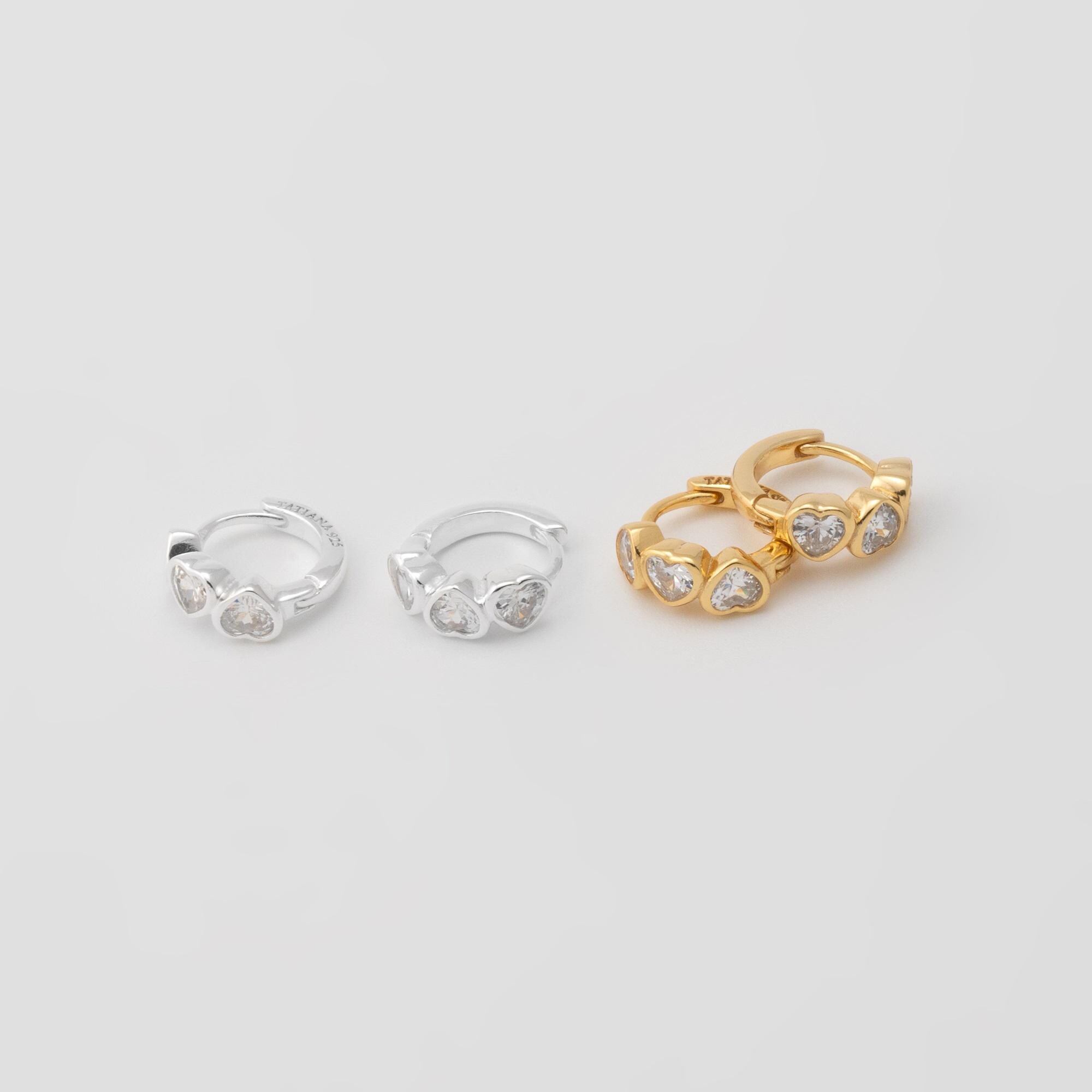 【TATIANA】(SILVER925) Triple Heart Hoop Earring (EC3070) MUSINSA | TATIANA (Silver 925) Triple Heart Hoop Earrings EC3070