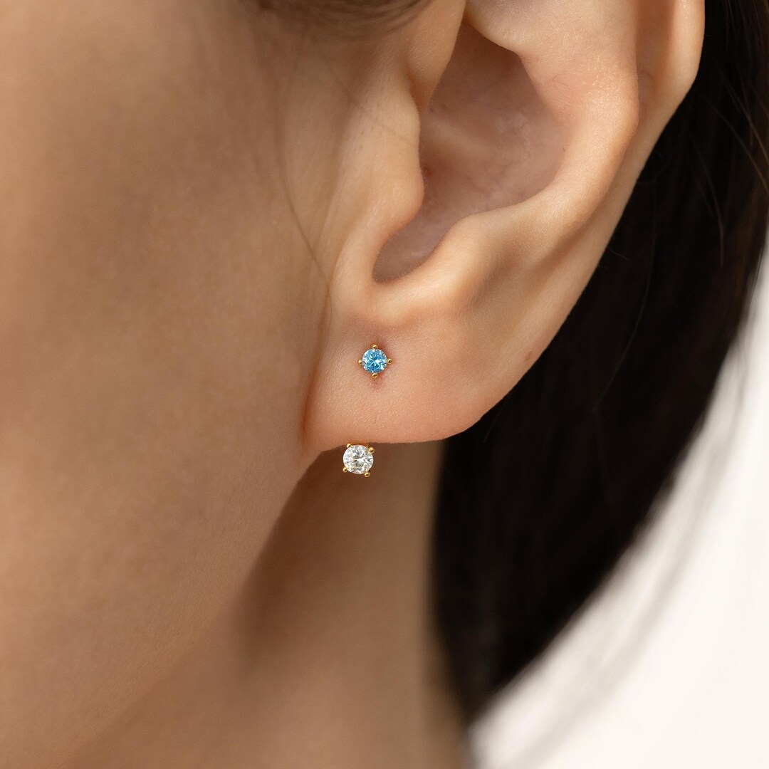 ☆TATIANA☆ Silver 9252SET Petite Birthstone Ear Jacket Earr ☆TATIANA☆ Silver 9252SET Petite Birthstone Ear Jacket Earr