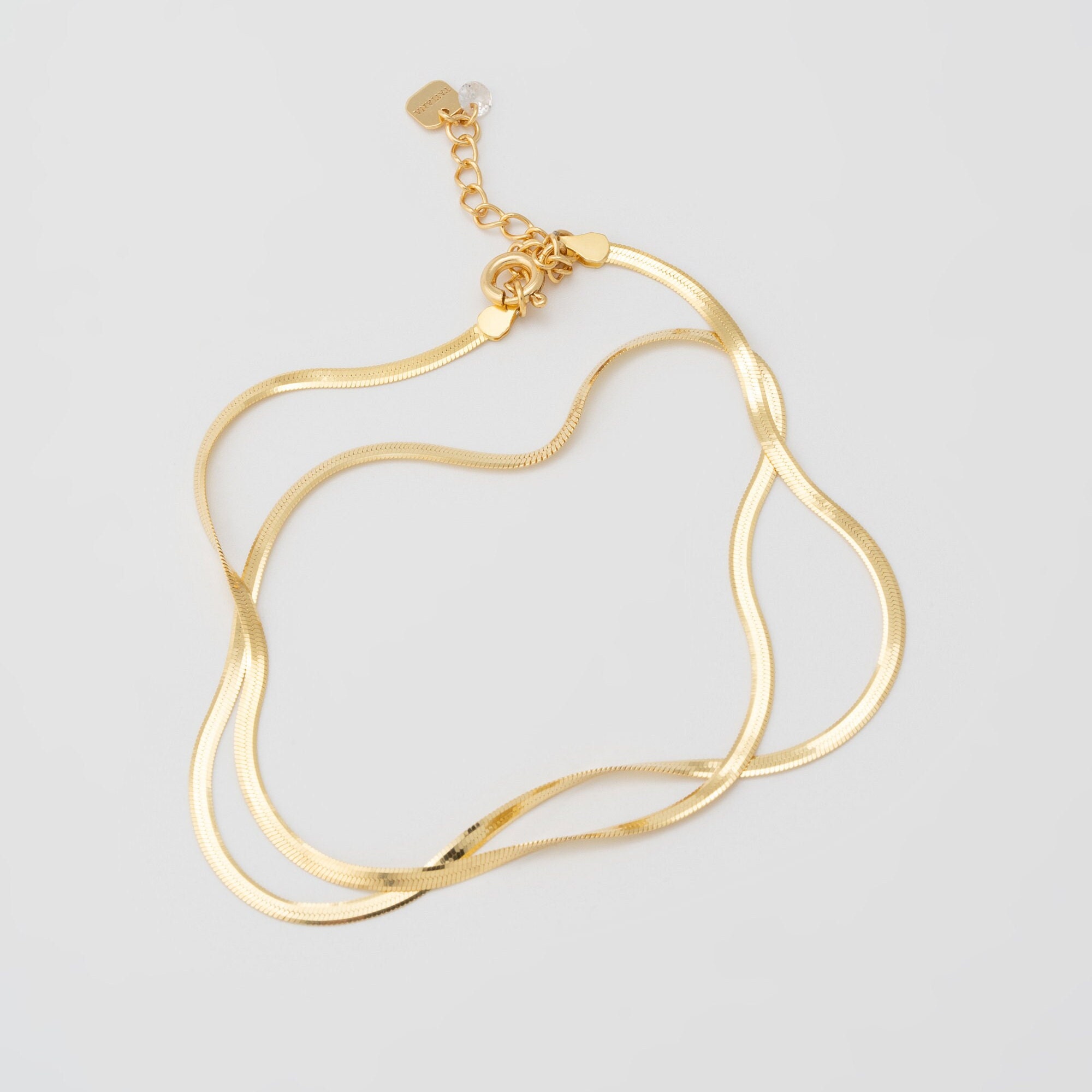 Sterling Silver Modern Flat Snake Chain Necklace,herringbone