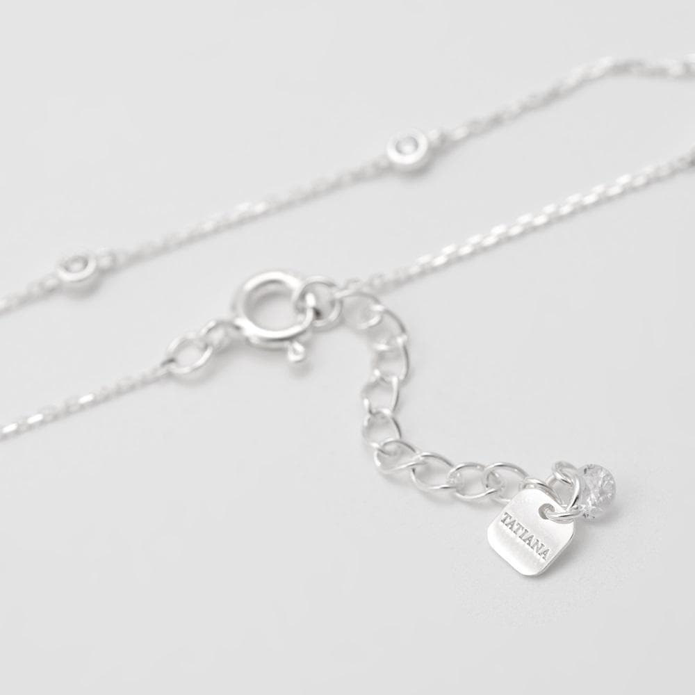 TATIANA☆[Silver925] Bezel Dot Chain Bracelet Buy Sterling Silver Diamond Station Bracelet,bezel Dot Chain