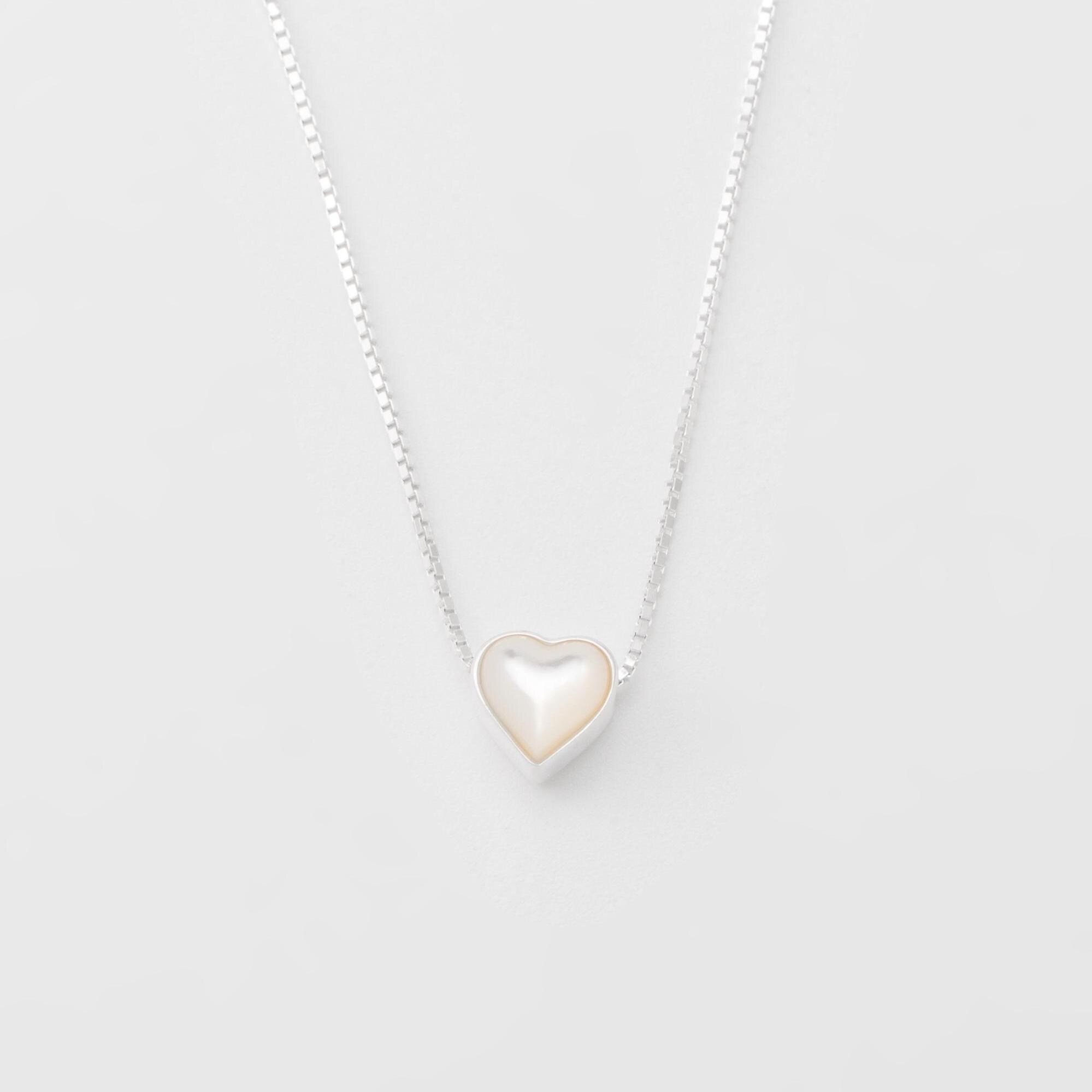 Mother of Pearl Heart Pendant Necklace,pearl Heart Necklace