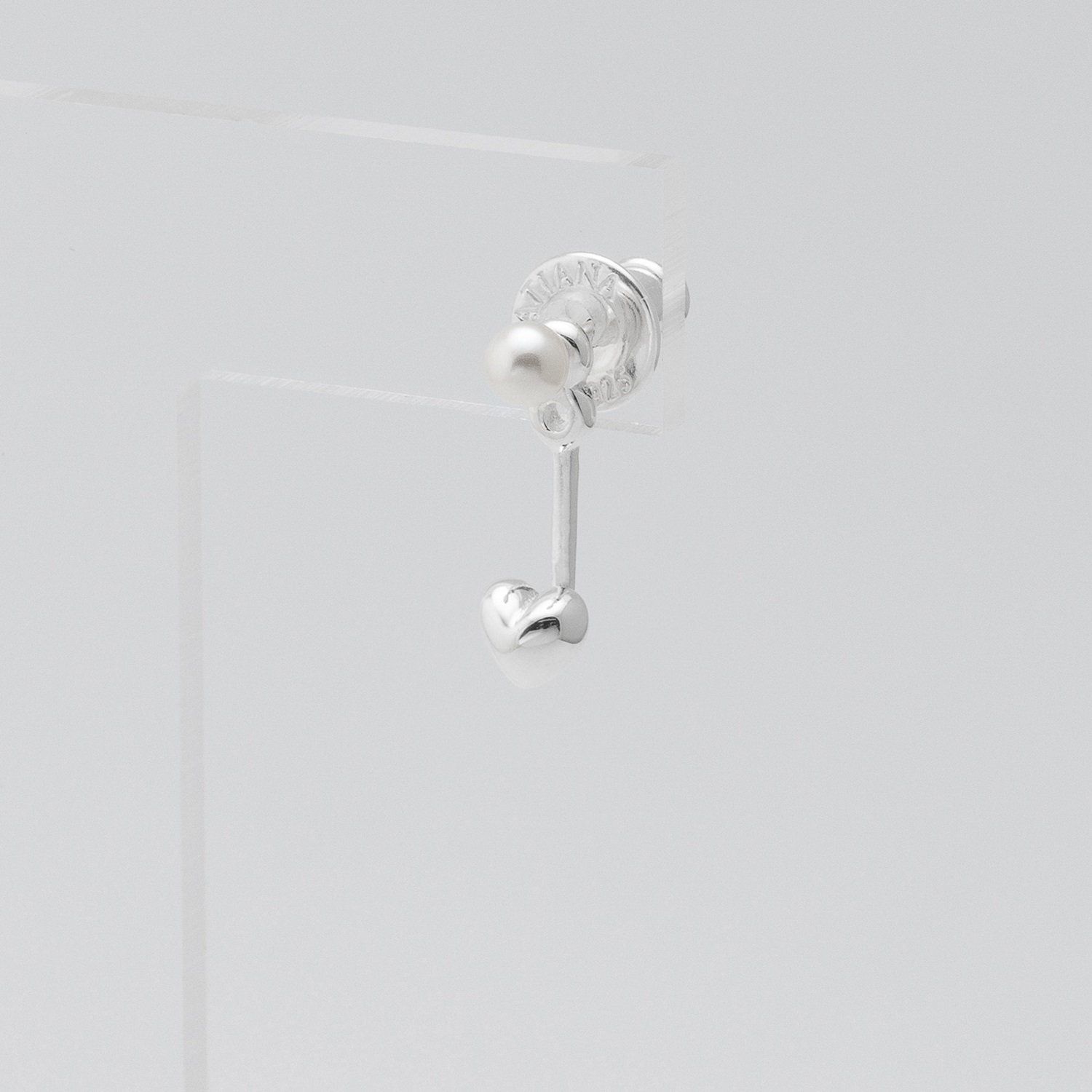 ☆TATIANA☆ Silver 925 pearl cubic heart ear jacket earrings MUSINSA | TATIANA (Silver 925) Pearl Prezle Heart Ear Jacket
