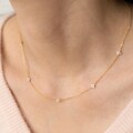 Diamond Hydrangea Flower CZ Station Necklace,Dainty Floral Necklace,Sterling Silver Satellite necklace,Minimalist Diamond Jewelry (N0012) product logo