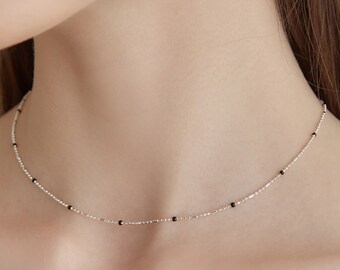 ネックレス・ペンダント TATIANA (Silver 925) Star and Ball Necklace NZ2139 Sterling Silver Satellite Chain Choker Necklace,tiny Chain